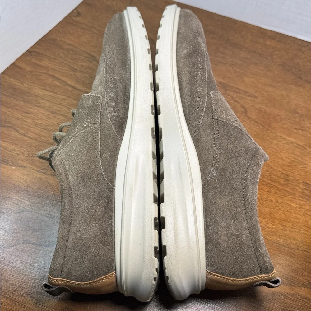 Ecco Mens Hybrid Wingtip Tie Suede Oxford Shoes Sneakers, Grey Brown, sz 43 / 9